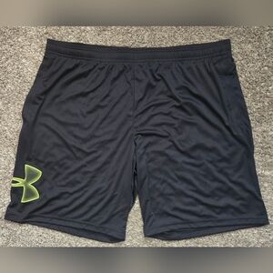 Under Armour Men's Black Loose Fit Athletic Shorts with Neon Logo XXL